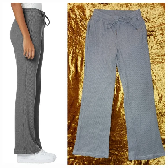 Joe's Jeans Lexie Grey Ribbed Flare Leg Pant - Picture 2 of 15